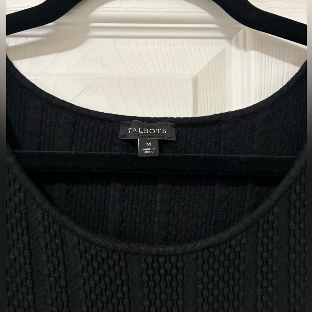 Talbots Classic Black Textured Sweater dress